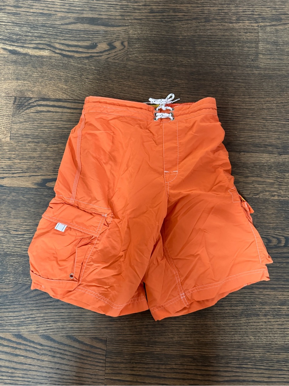Lands' End Bright Orange Cargo Swim Shorts
